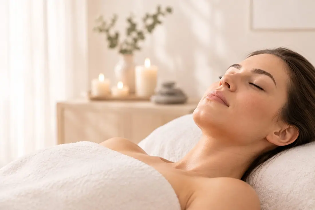 Pressotherapie Behandlung mit Beinmanschetten
